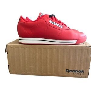 Reebok Womens Classic J95025 Red Lace Up Low Top Sneakers Shoes Size 6.5